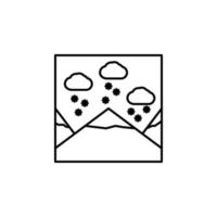 mountain snow outline vector icon