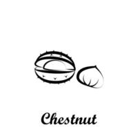 Crustaceans, fruit, chestnut vector icon