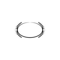 Beautiful round frame with wildflowers vector icon