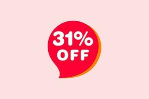 31 percent Sale and discount labels. price off tag icon flat design. vector