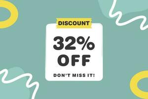 32 percent Sale and discount labels. price off tag icon flat design. vector