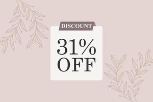 31 percent Sale and discount labels. price off tag icon flat design. vector