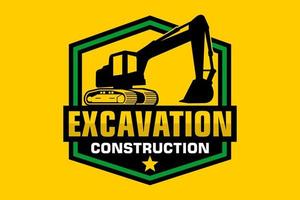 Excavator logo template vector. Heavy equipment logo vector for construction company.