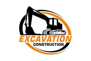 Excavator logo template vector. Heavy equipment logo vector for construction company.