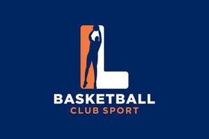 Initial letter L basketball logo icon. basket ball logotype symbol. vector