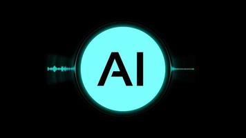 Artificial intelligence animation, sound of assistant video