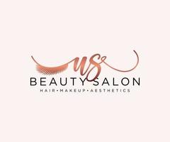 Initial US feminine logo collections template. handwriting logo of initial signature, wedding, fashion, jewerly, boutique, floral and botanical with creative template for any company or business. vector