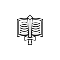 Law book, justice vector icon