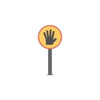 Hand stop colored vector icon