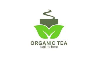 orgánico verde té logo vector