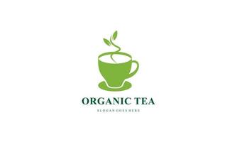 orgánico verde té logo vector