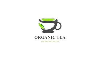 orgánico verde té logo vector