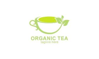 orgánico verde té logo vector