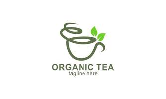 Organic green tea logo vector