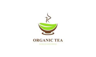 orgánico verde té logo vector