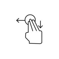 Finger, push, touch vector icon