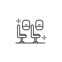 Eco class chair, airport vector icon