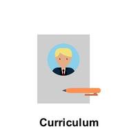 Curriculum color vector icon