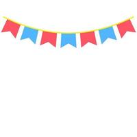 garlands, party flags colored vector icon