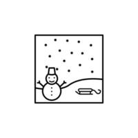 snowman snow outline vector icon