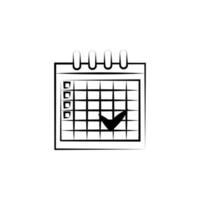 timestamp in calendar sketch vector icon