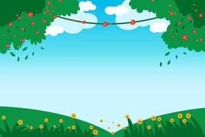 Beautiful flat spring background vector