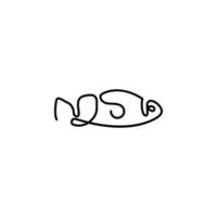 Fish one line vector icon