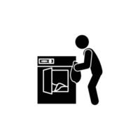 man drying clothes vector icon