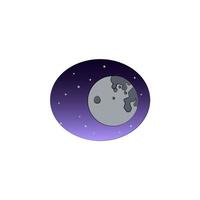 full moon colored vector icon