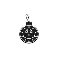 christmas smile ball vector icon