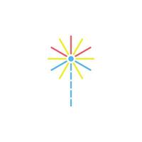 fireworks colored vector icon