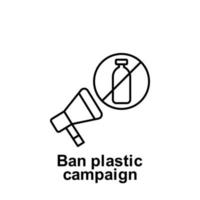 Ban plastic campaign, microphone vector icon