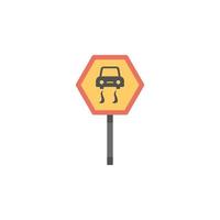 Hazard warning colored vector icon