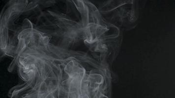 Slow motion of white smoke, fog, mist, vapor on a black background. video