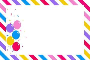 Flat colorful balloons birthday background vector