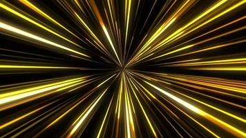 Cosmic interstellar hyperspace motion background animation. Flying at warp speed through glowing golden star light beams. video