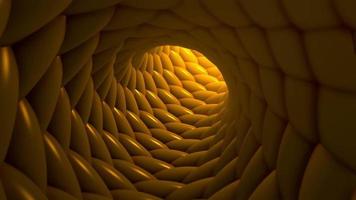 Endlessly looping and rotating yellow tunnel motion background animation. video