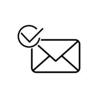 Succes sending letter line art icon for apps and website vector