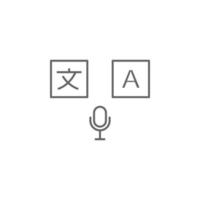 idiomas, micrófono, traductor vector icono