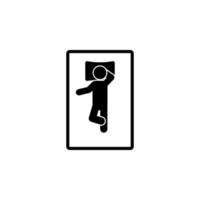 man sleep on back with arm thrown over head vector icon