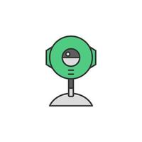 web cam virtual reality 360 colored vector icon