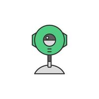 web cam virtual reality 360 colored vector icon