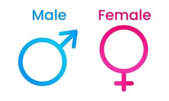 Flat design gender symbols. Male and Female vector