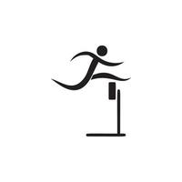 runners cross the finish line vector icon