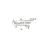 November windy colored hand drawn vector icon