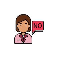 girl, no, gender, speech bubble vector icon