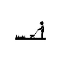 man lawn mower vector icon