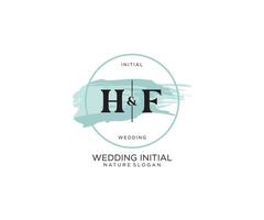 Initial HF Letter Beauty vector initial logo, handwriting logo of initial signature, wedding, fashion, jewerly, boutique, floral and botanical with creative template for any company or business.