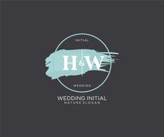 inicial hw letra belleza vector inicial logo, escritura logo de inicial firma, boda, moda, joyería, boutique, floral y botánico con creativo modelo para ninguna empresa o negocio.
