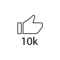 me gusta 10k vector icono